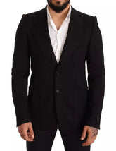 Dolce & Gabbana Black Wool Slim Fit Coat Jacket Blazer -   -  Dolce & Gabbana.